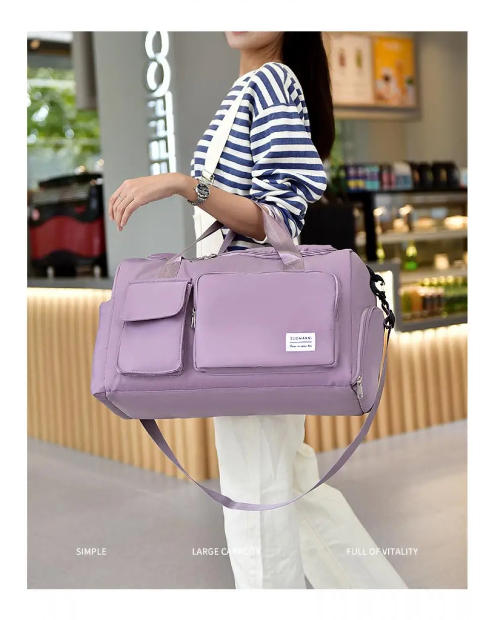Large Capacity Weekender Travel Bag for Women | Carry-On Duffle with Shoe Compartment