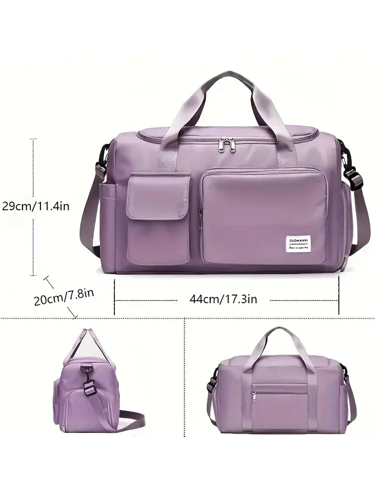 Large Capacity Weekender Travel Bag for Women | Carry-On Duffle with Shoe Compartment