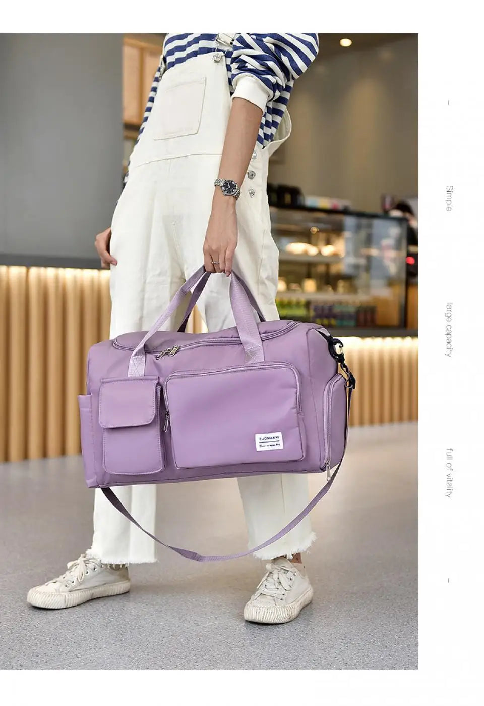 Large Capacity Weekender Travel Bag for Women | Carry-On Duffle with Shoe Compartment