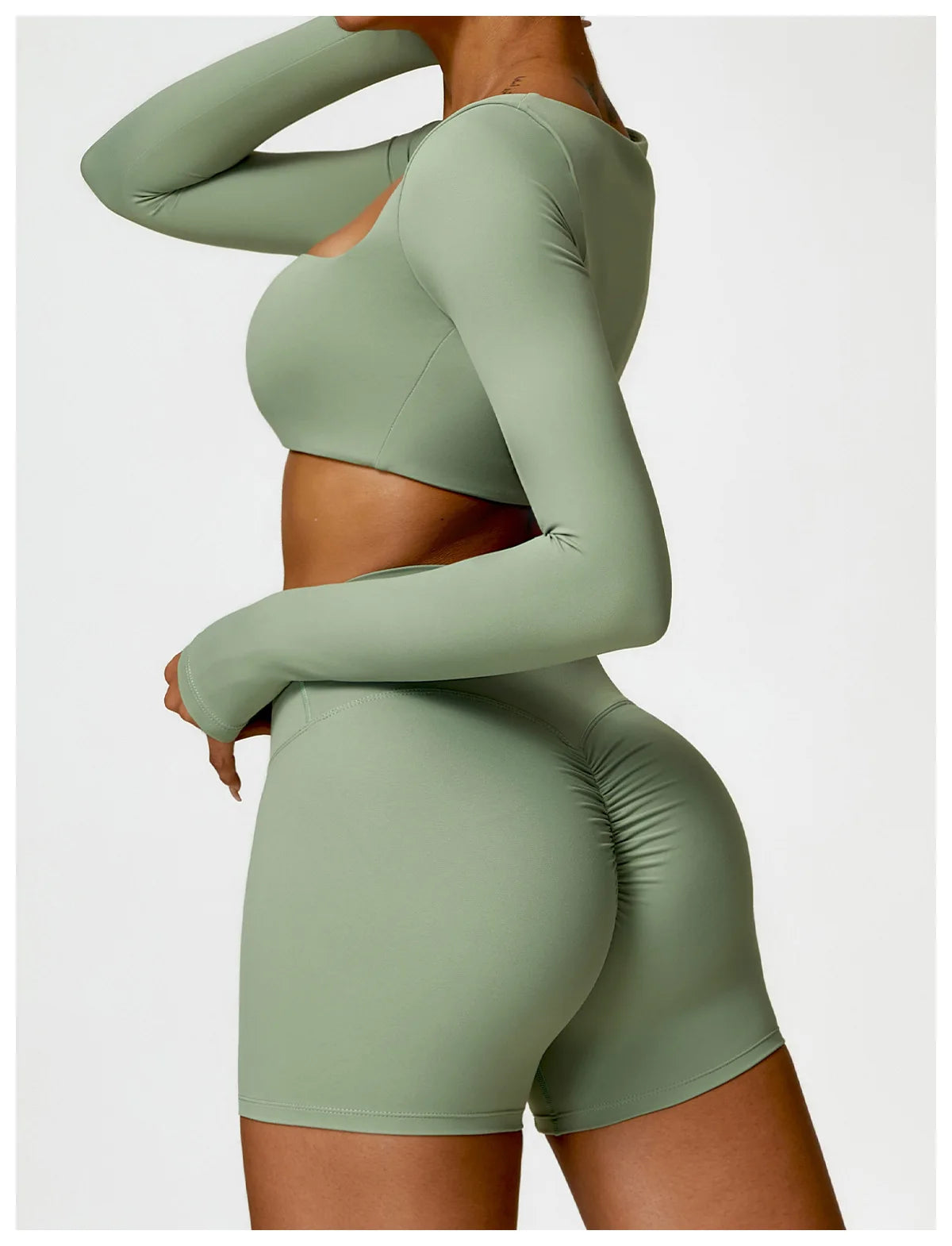 Piece Seamless Yoga Set | Long Sleeve Top + Leggings | Quick-Dry Workout Outfit