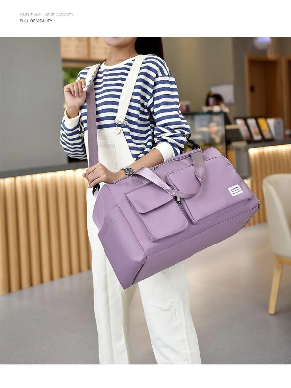 Large Capacity Weekender Travel Bag for Women | Carry-On Duffle with Shoe Compartment