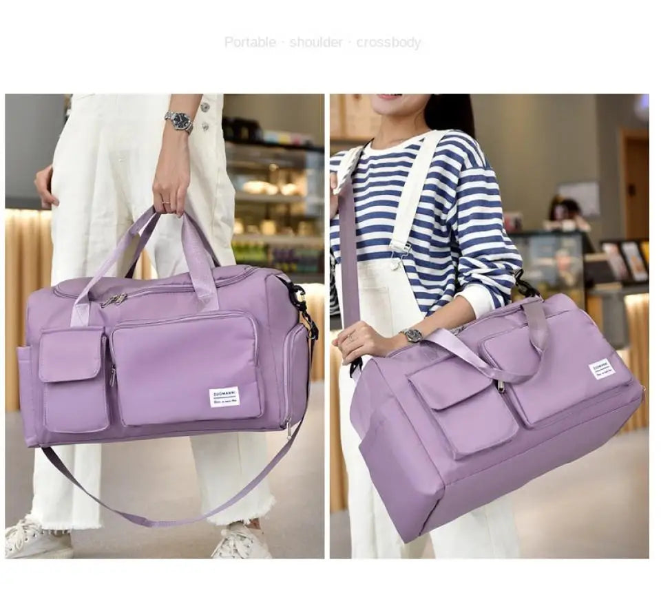 Large Capacity Weekender Travel Bag for Women | Carry-On Duffle with Shoe Compartment