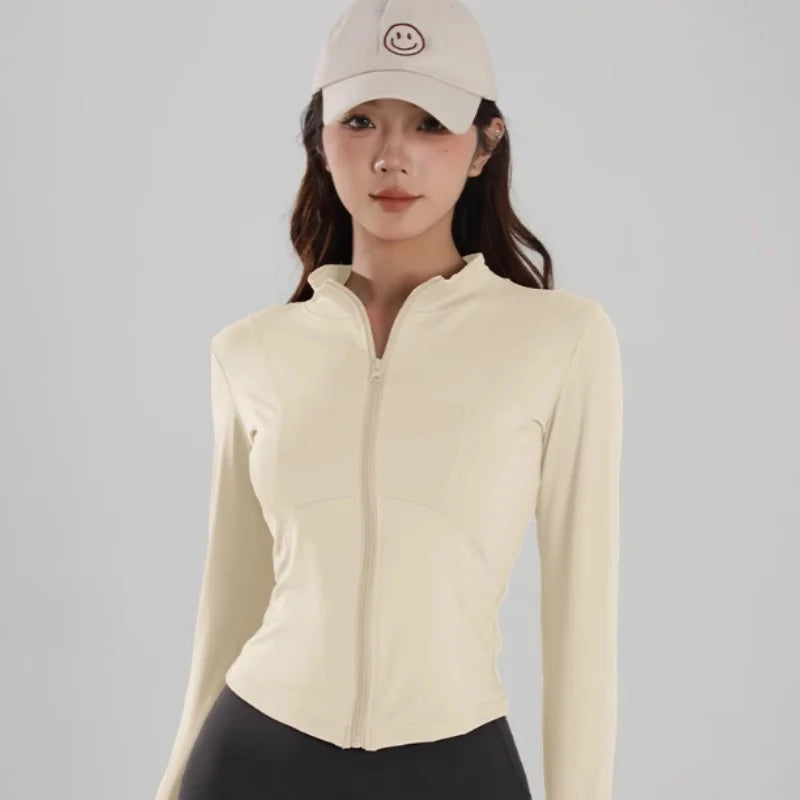 Women’s Seamless Long-Sleeve Yoga Jacket | Professional Training & Running Top