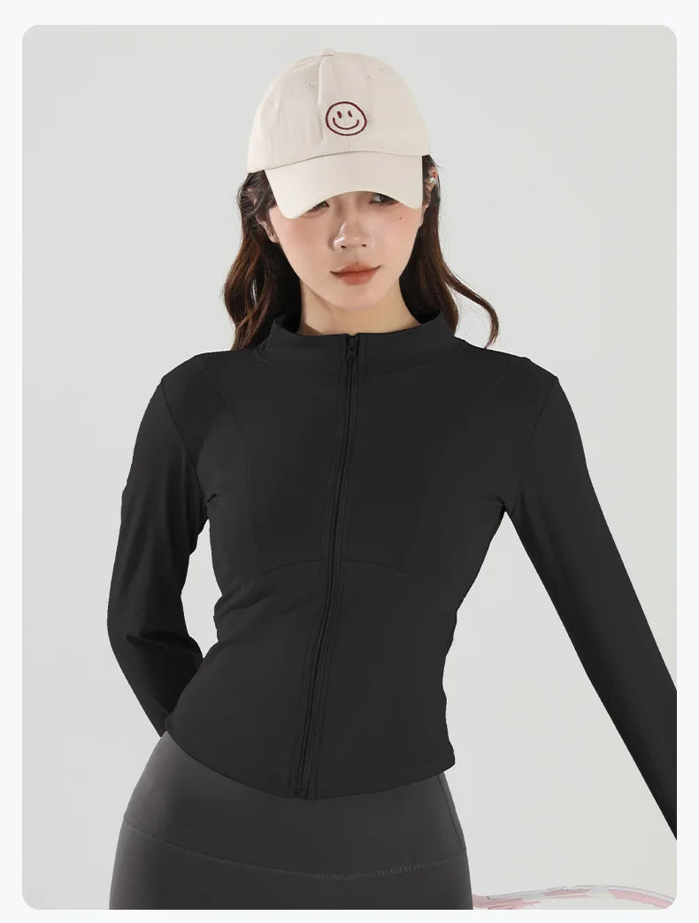 Women’s Seamless Long-Sleeve Yoga Jacket | Professional Training & Running Top