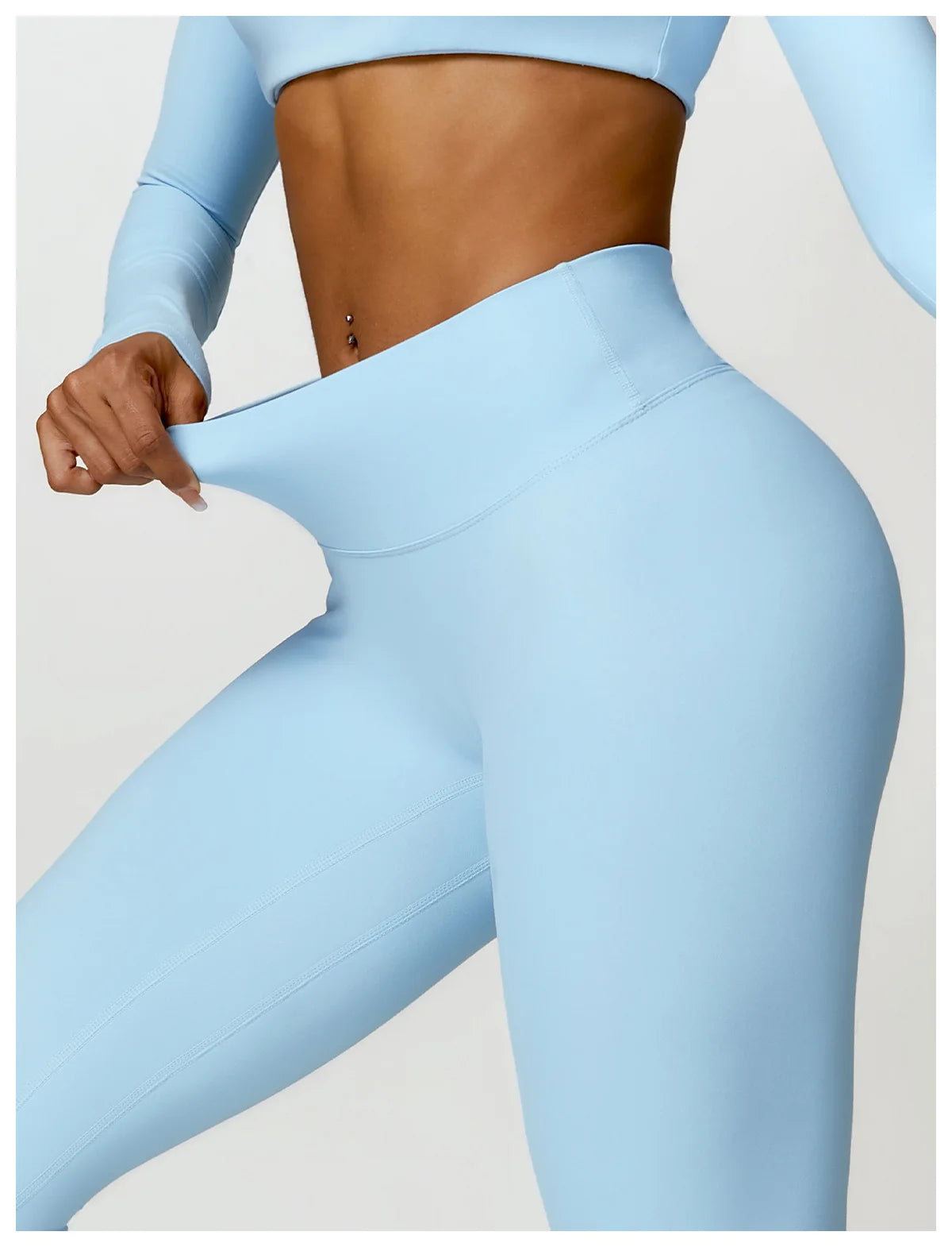 Piece Seamless Yoga Set | Long Sleeve Top + Leggings | Quick-Dry Workout Outfit