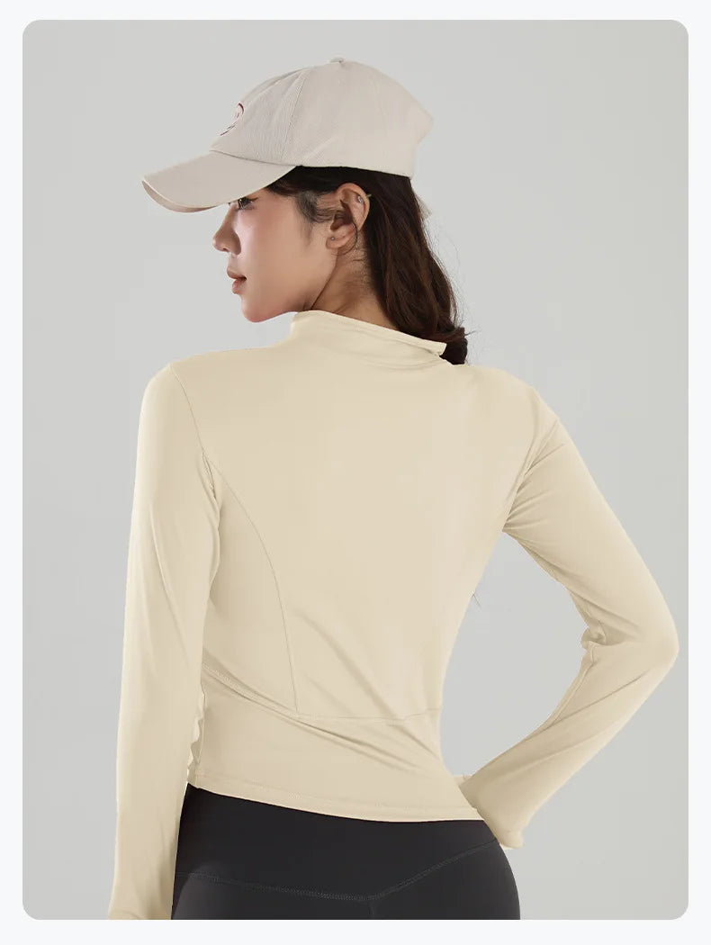 Women’s Seamless Long-Sleeve Yoga Jacket | Professional Training & Running Top